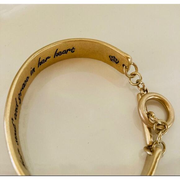 Premier Designs “Passion” Bracelet Toggle Closure Gold Tone Inspirational - Picture 5 of 9
